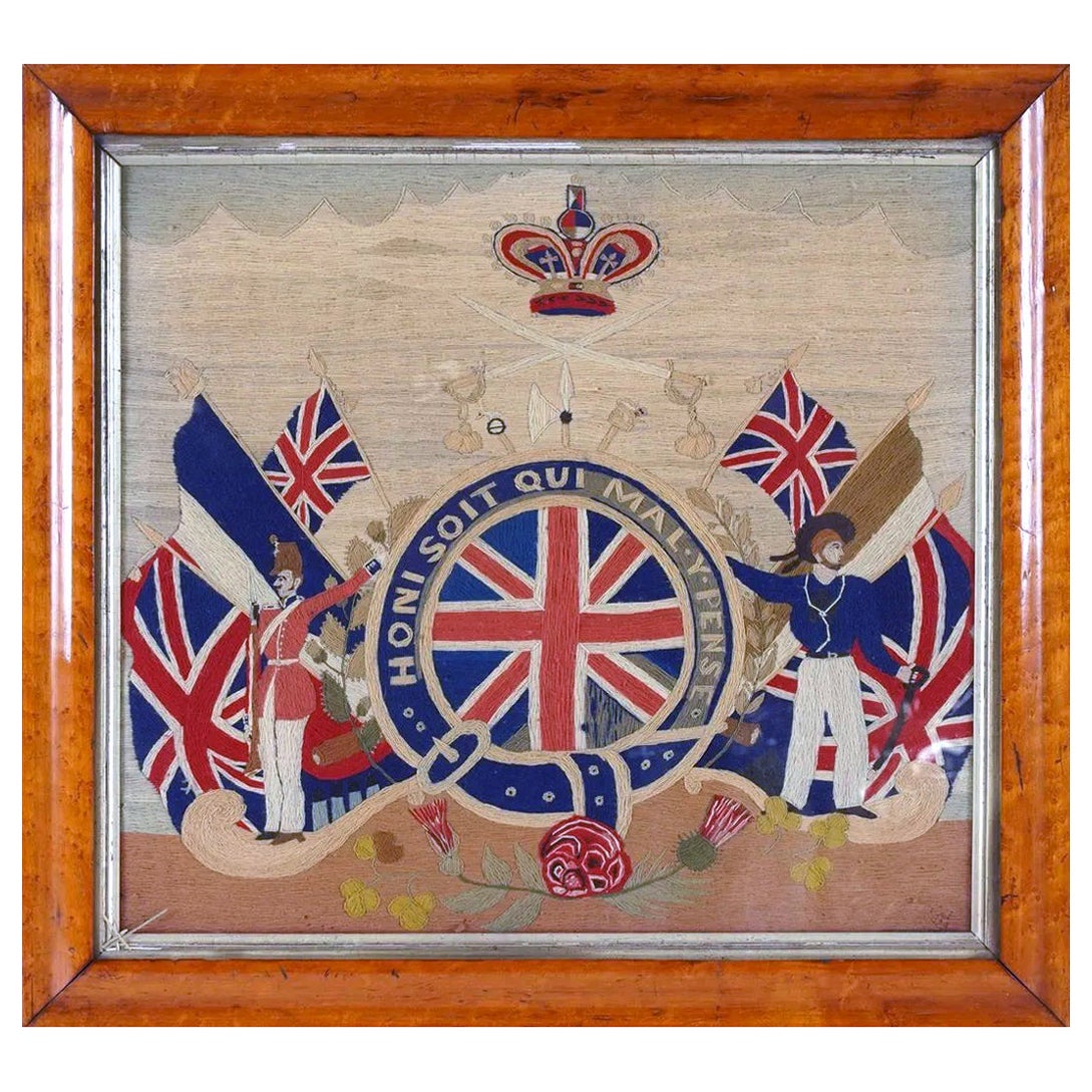 British Sailor's Woolwork, With Motto of The Order of The Garter