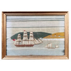 Lana di marinaio britannica con navi su una scogliera di gesso