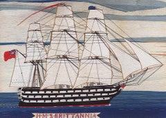 British Sailor's Woolwork Woolie of Ship, circa 1875