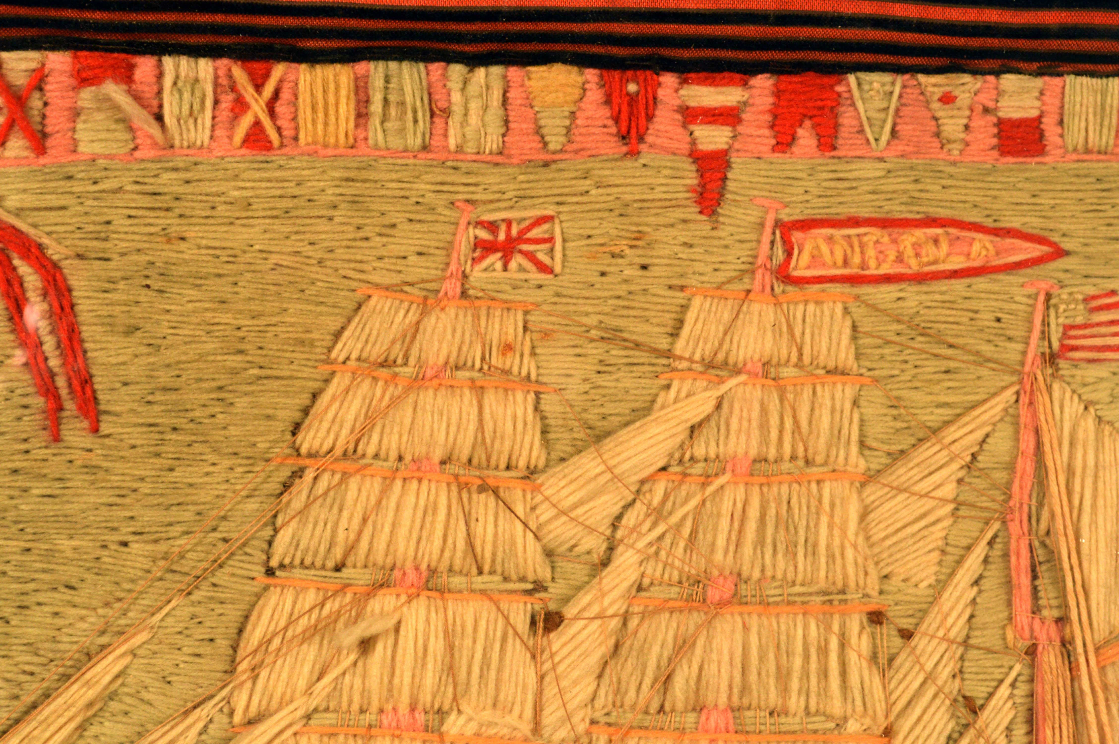 English British Sailor's Woolwork 'woolie' of the Angola, circa 1775-1785