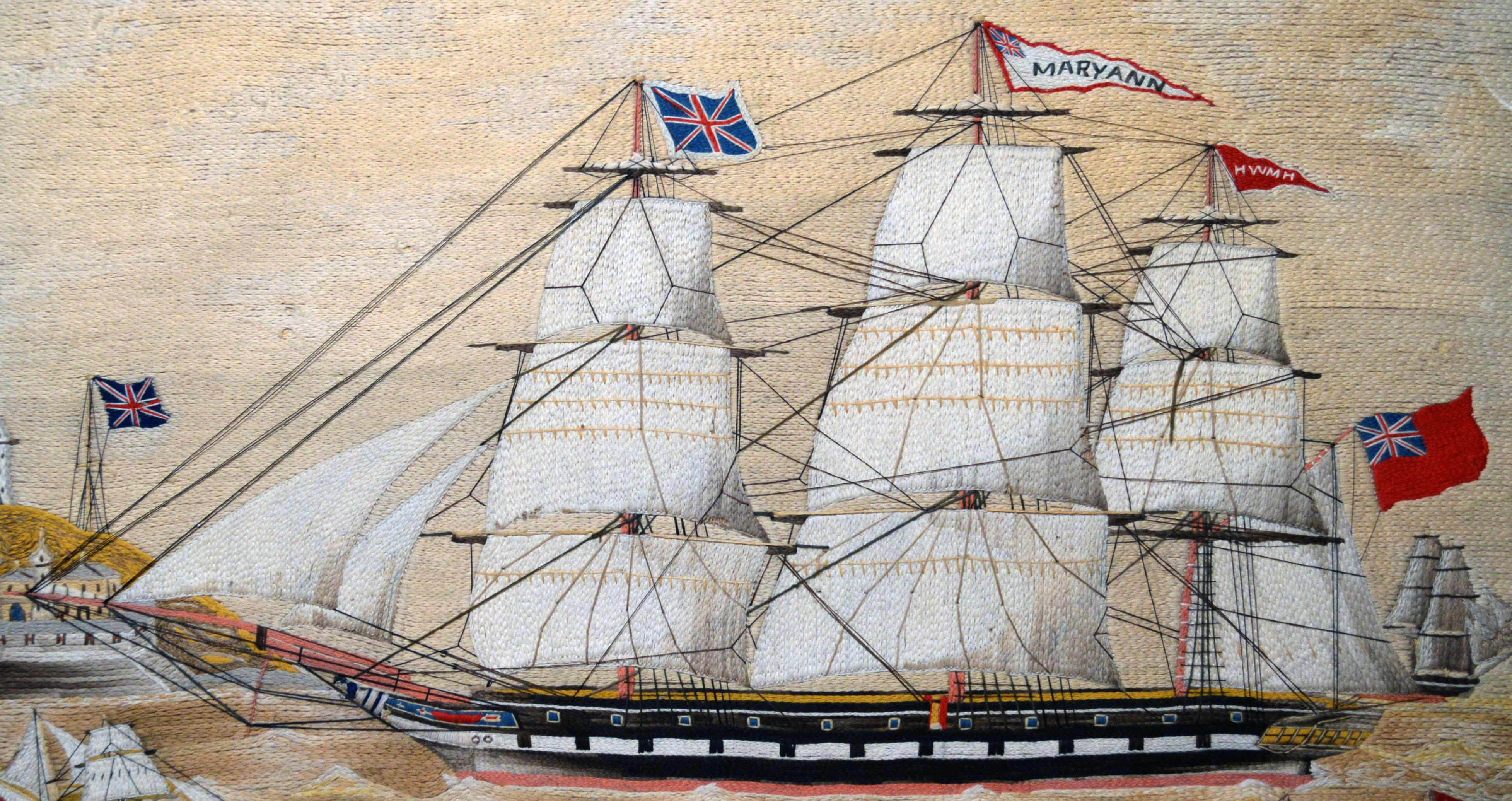 British Sailor's Woolwork 'Woolie' of the Mary Ann, circa 1870-1880 In Excellent Condition In Downingtown, PA