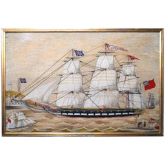 Antique British Sailor's Woolwork 'Woolie' of the Mary Ann, circa 1870-1880