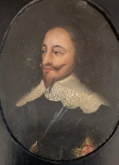 18th century portrait of Charles the First of England painted on copper
