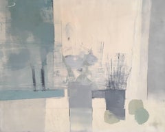 Abstract Oil Painting, Pastel Blue Colours