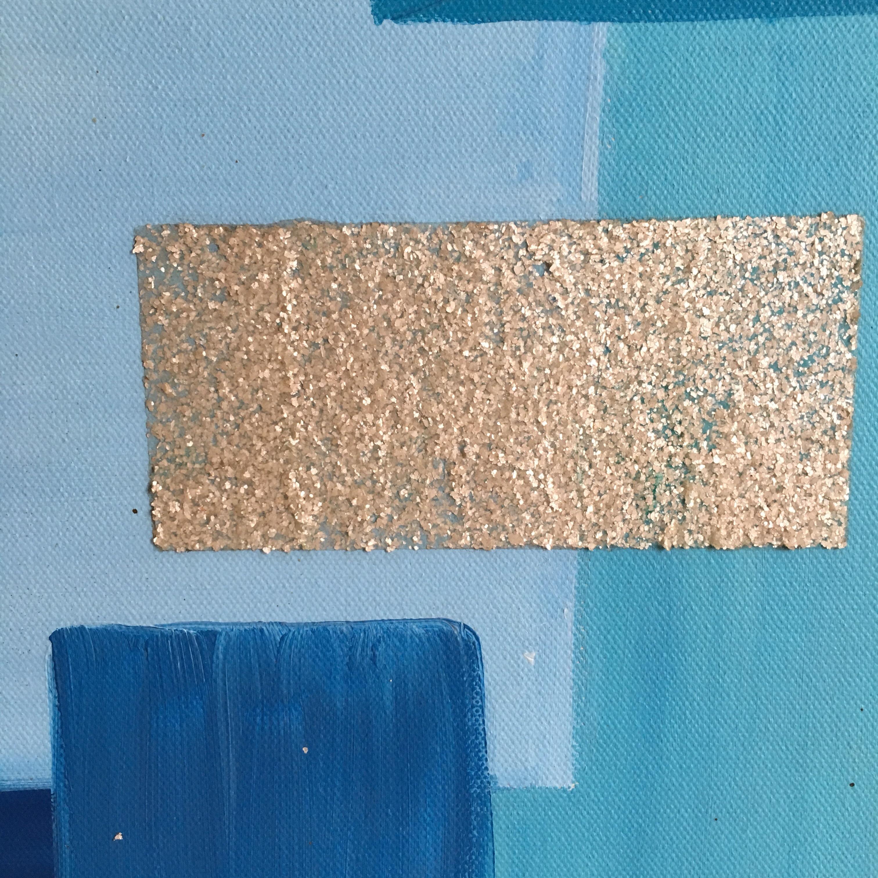 Cubist Sea Blue Oil Painting, British Artist For Sale 2