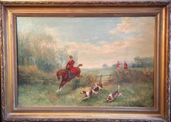 Hunt Scene, Sporting British Landscape, Original Frame