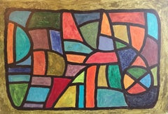Retro Mid-20th Century Cubism Abstract Oil Painting, Multi Coloured, British Artist