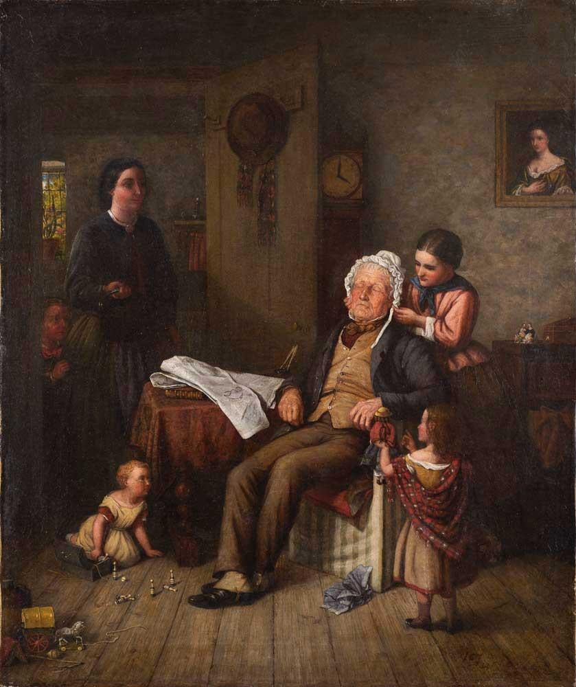 Unknown Figurative Painting - Mischief, 19th Century British School Signed Oil 