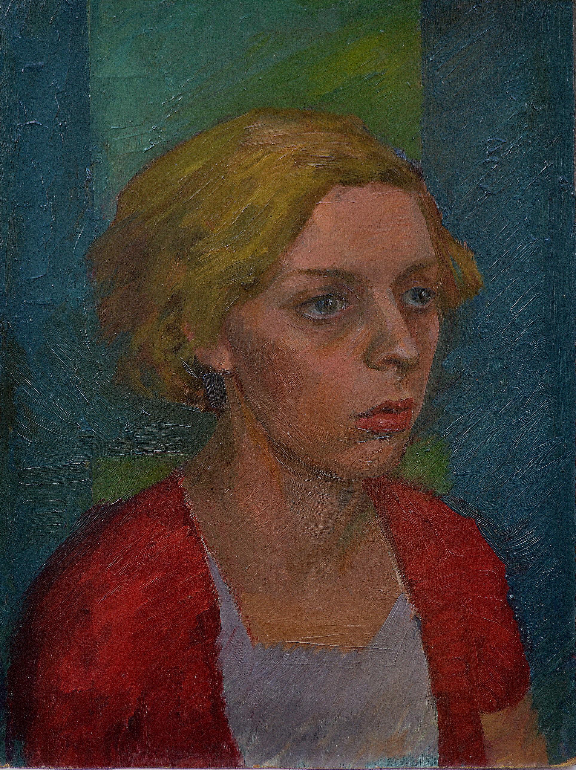 Porträt eines Mädchens, British School, 20. Jahrhundert, Öl 