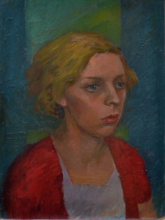 Portrait of a Girl, British School 20th Century Oil 