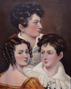 Sister & Brothers, Early 19th Century English School Romantic Oil