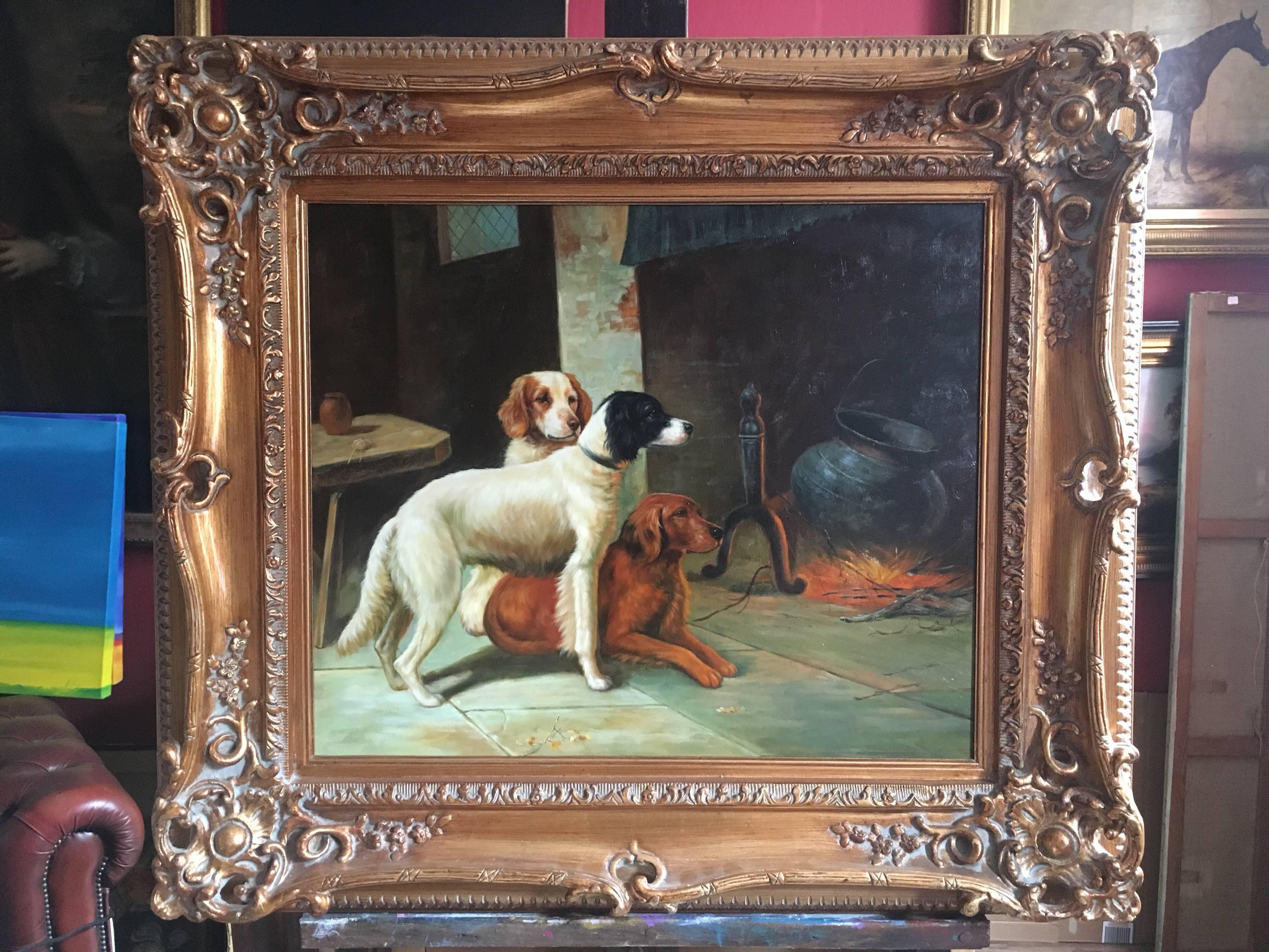 Springer Spaniel Sporting Dogs, British Oil Painting 4