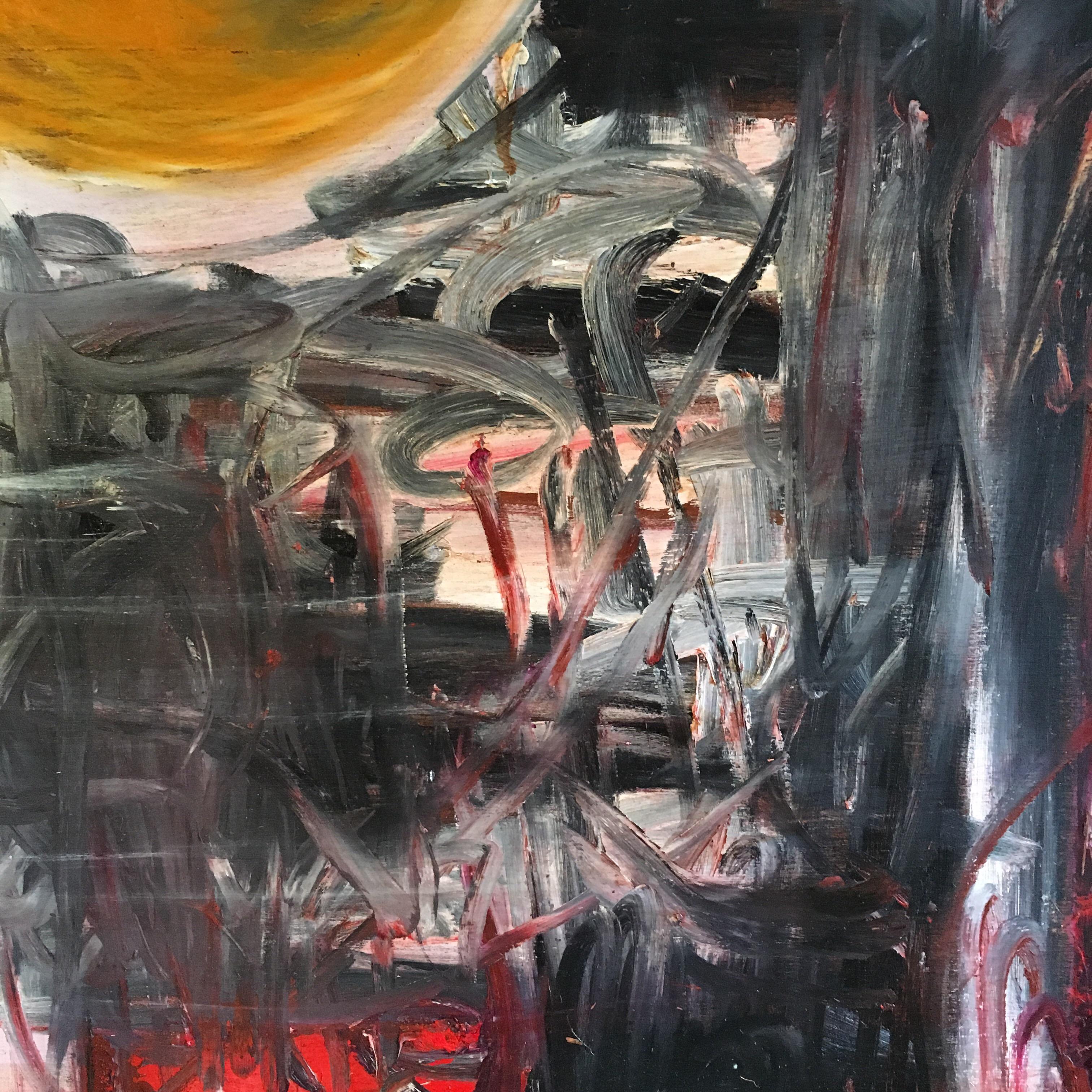 'Sole 1'  Pittura ad olio astratta britannica di grandi dimensioni Composizione espressionista in vendita 1