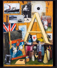 Original 20th Century British school oil painting in the style of Peter Blake