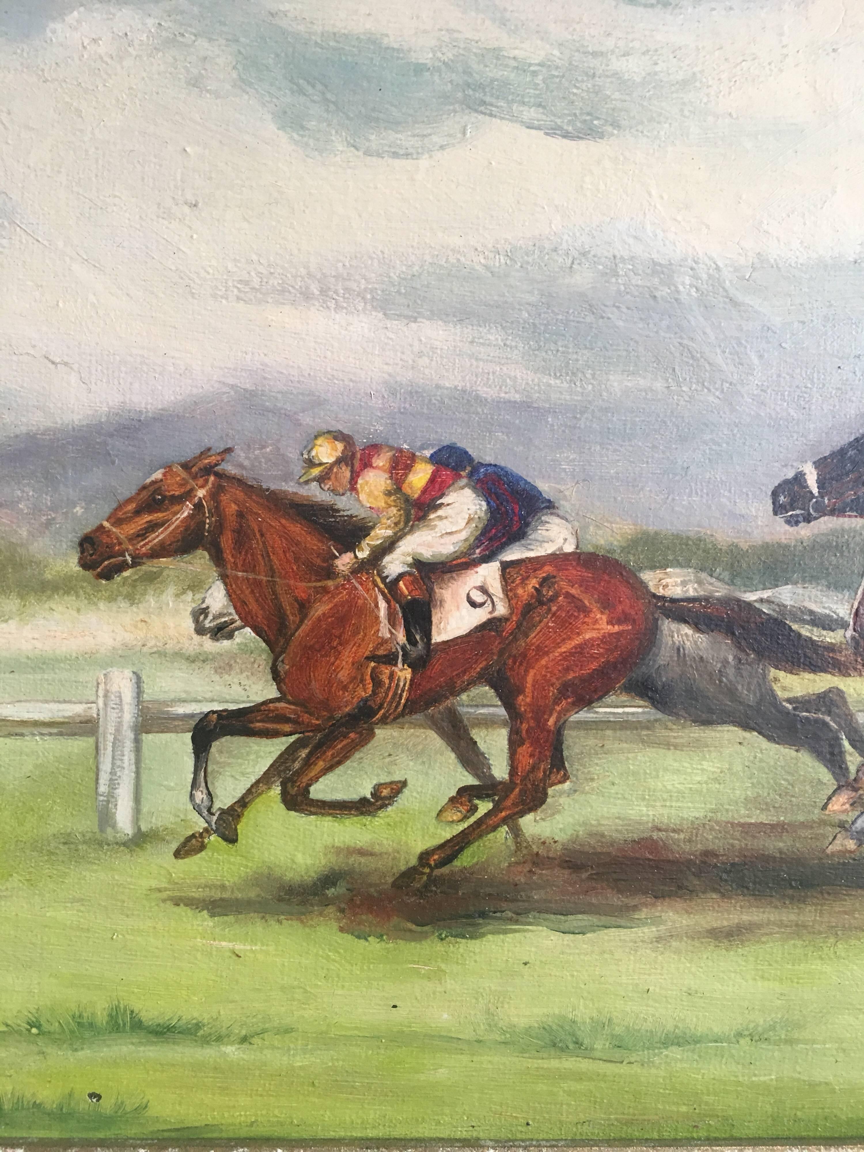 horse racing oil painting