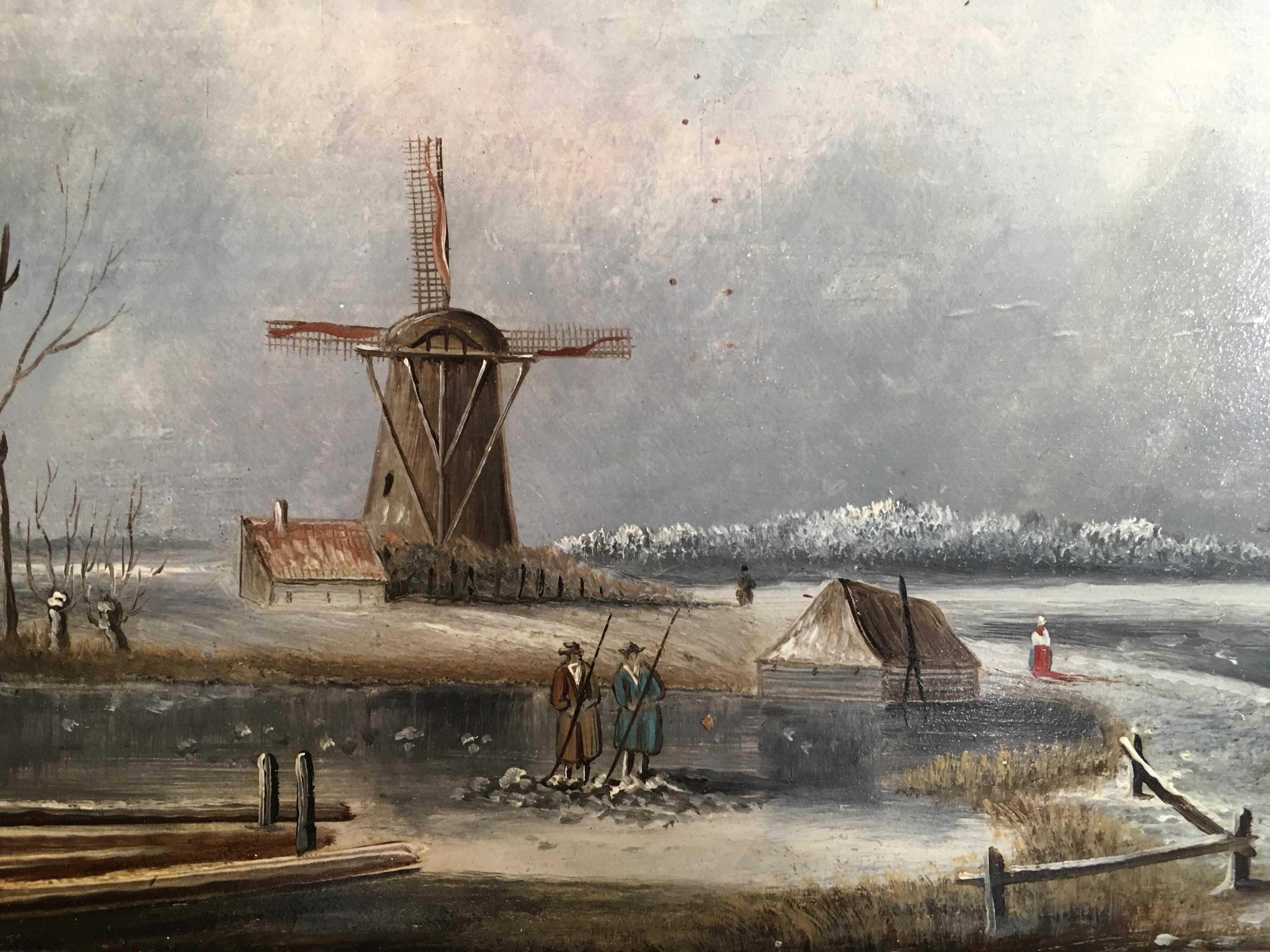old windmill painting
