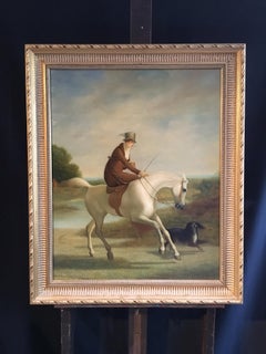 The Rider, Fine Portrait Lady Side Saddle, Oil Painting, Equestrian Themed
