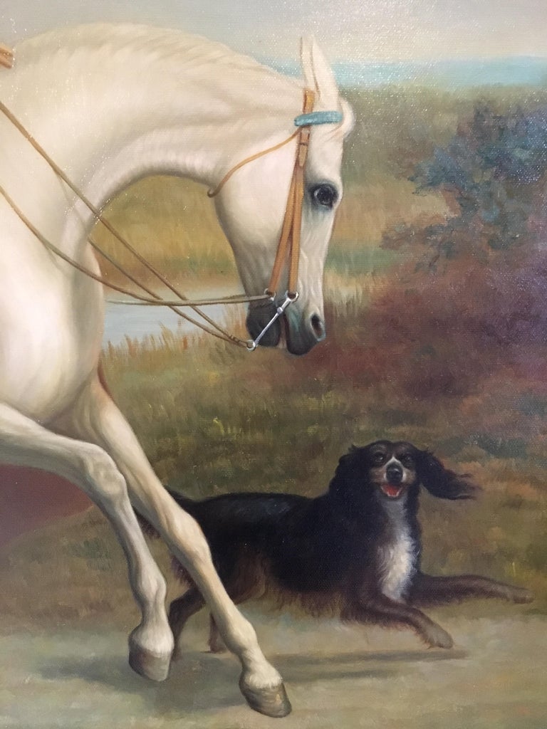 Unknown The Rider, Fine Portrait Lady Side Saddle, Oil Painting