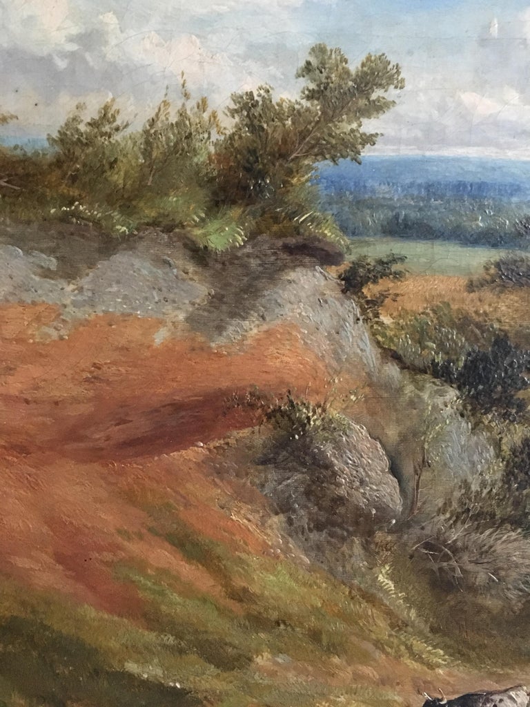 British School The Travelling Herd, Early Victorian Landscape, Oil