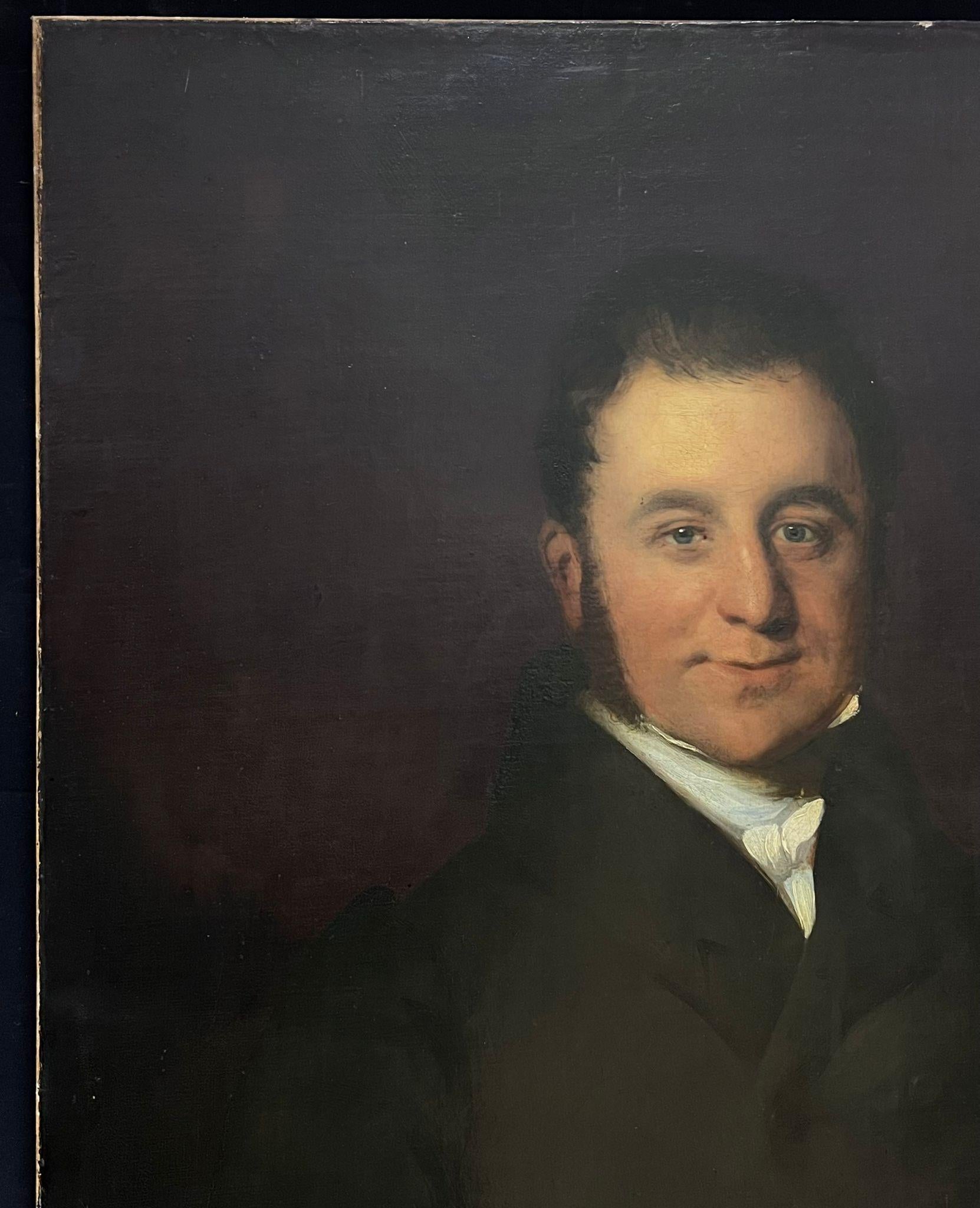 Pittura a olio britannica del 1830 Grande ritratto di un gentiluomo distinto in vendita 1