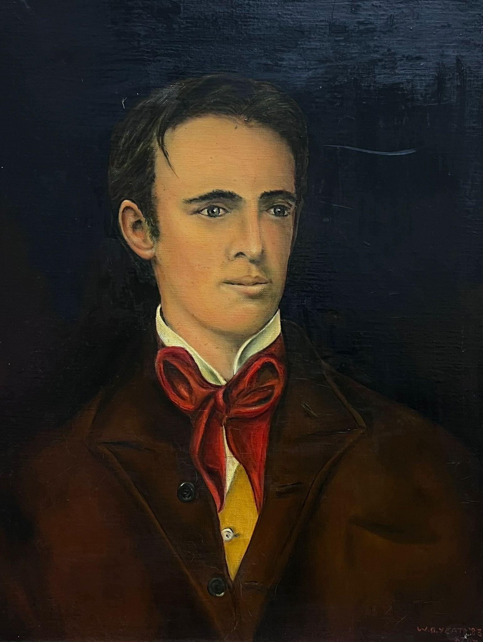 Peinture à l'huile britannique du 20e siècle signée Portrait d'un homme de la campagne, encadrée