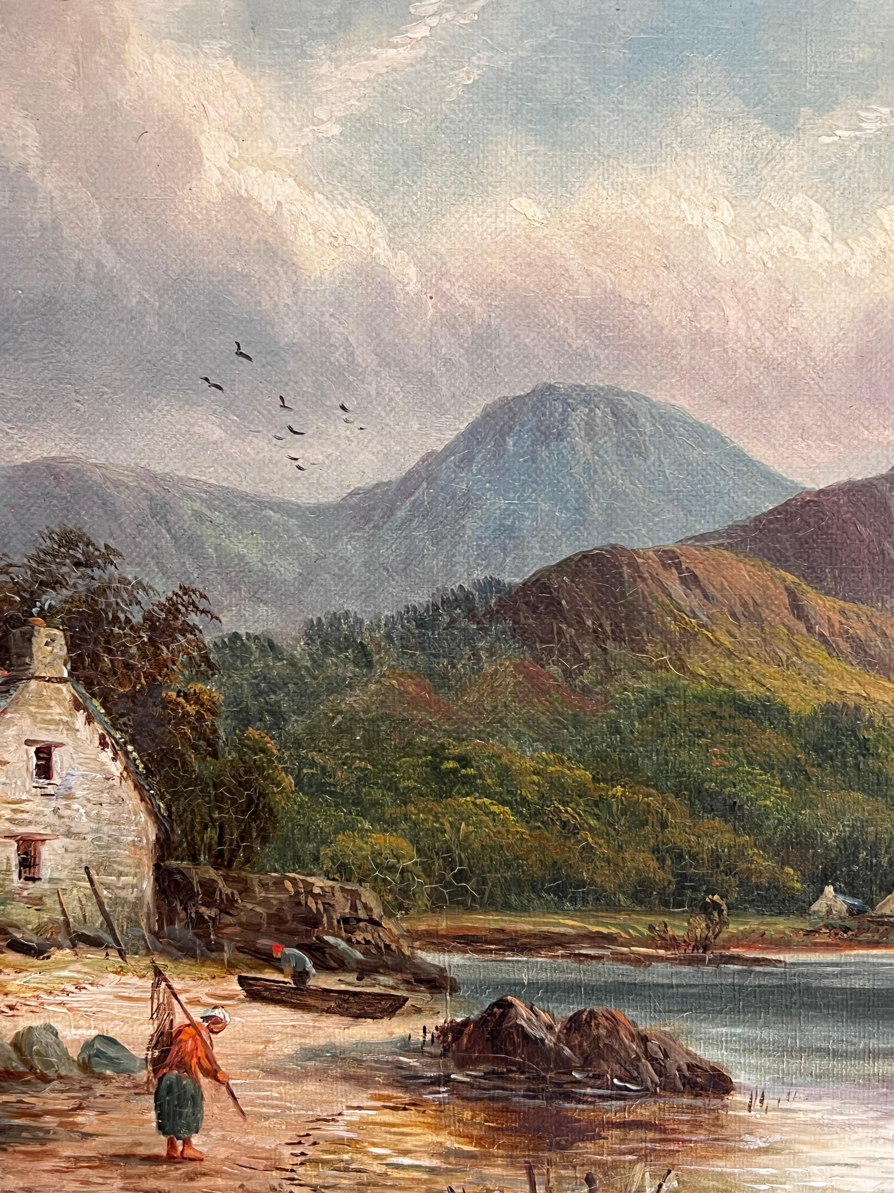 The Highland Cottage
British School, late 19th century
signed oil on canvas, framed in ornate swept gilt frame
framed: 17.5 x 23.5 inches
canvas : 12 x 18 inches
Provenance: private collection, UK
Condition: very good condition

For more any more