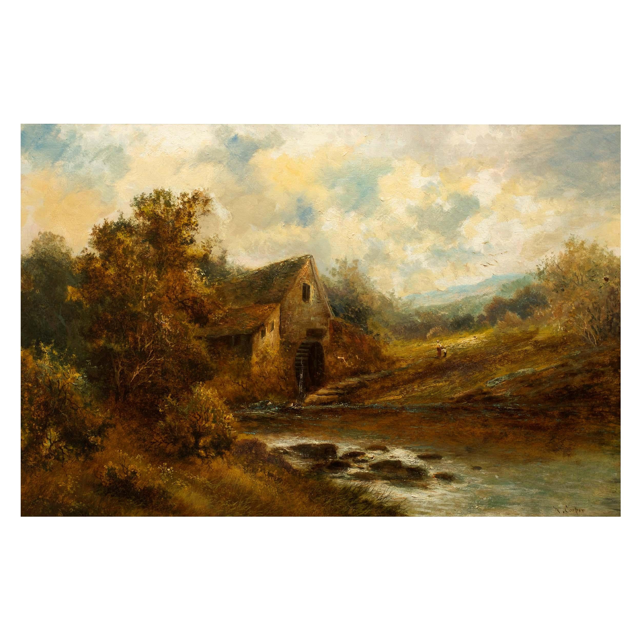 British School '19th Century' Landscape Painting of "The Old Mill"