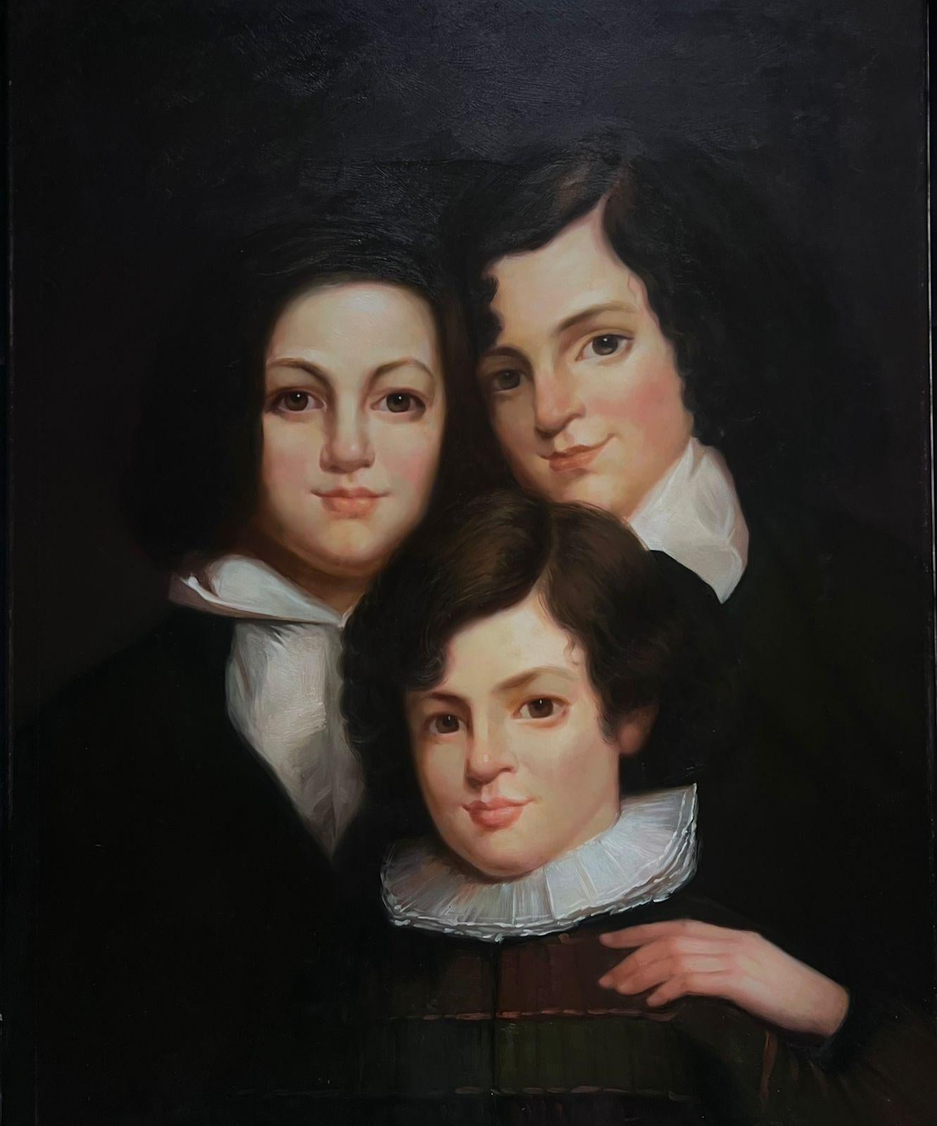 The Family Portrait
British School, 20th century
(painted in an earlier style)
oil on canvas, unframed
canvas: 30 x 24 inches
provenance: private collection, England
condition: overall good and sound condition 