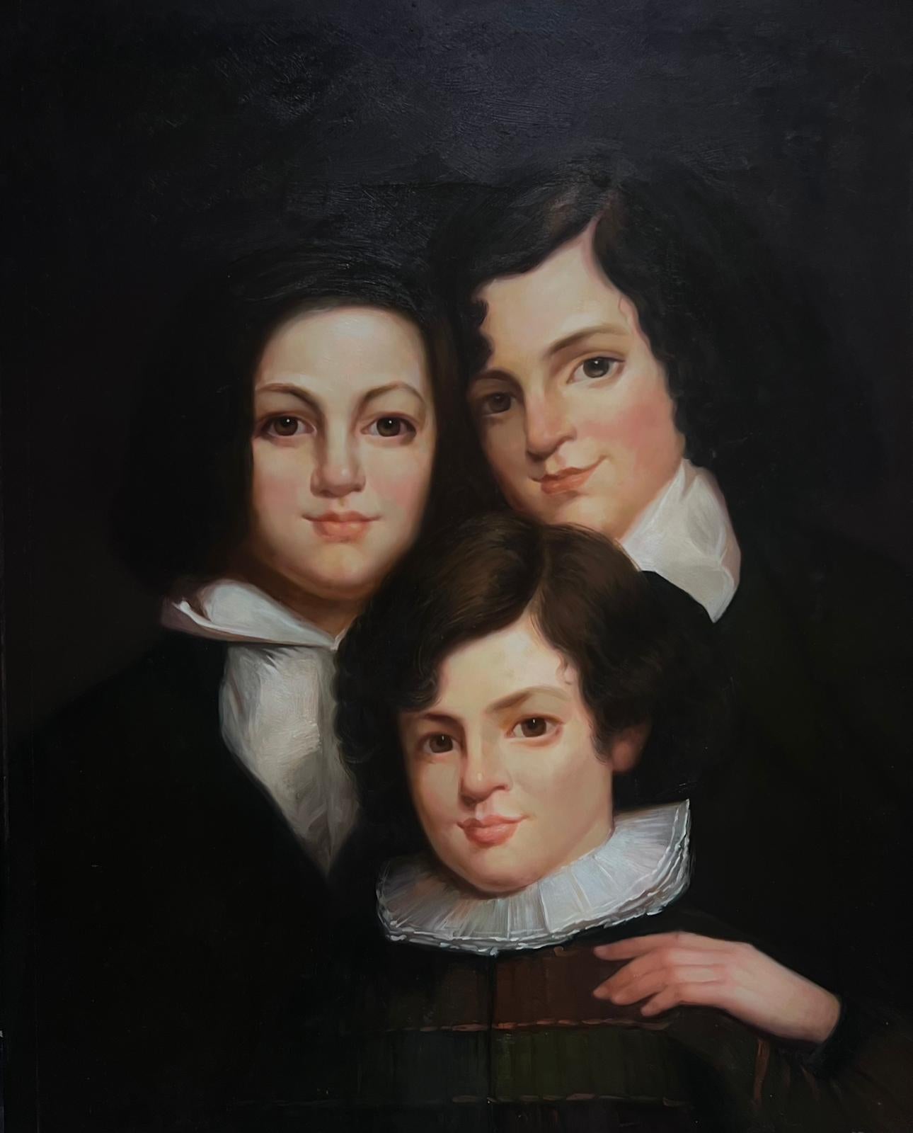 Family Portrait of Children Large Oil Painting on Canvas