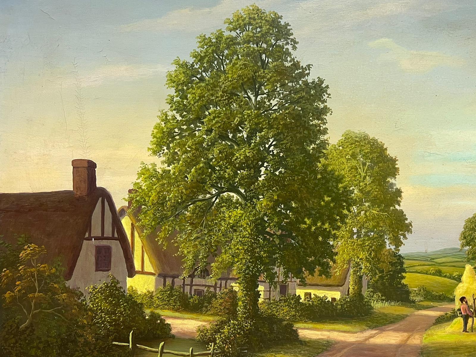 Le village anglais
British School, indistinctement signé 
huile sur toile, encadrée
encadré : 25 x 35 pouces
toile : 20 x 30 pouces
provenance : collection privée, UK
état : très bon et sain