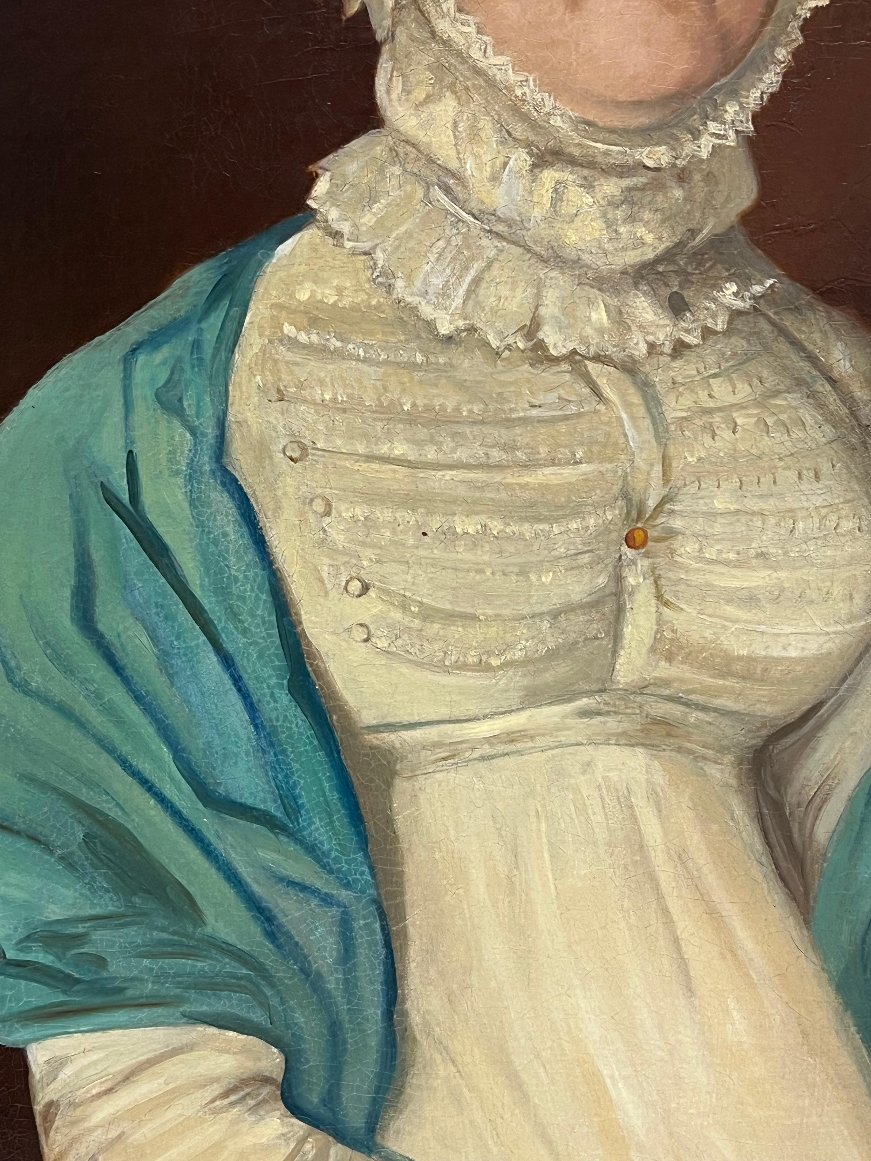 Portrait of a Lady (could be straight out of a Jane Austen novel!)
English School (very early 19th Century, circa 1800-1820)
oil on canvas, framed in an antique gilt frame with shell mouldings to the corners. 
framed: 37 x 32.5 inches
canvas : 32 x