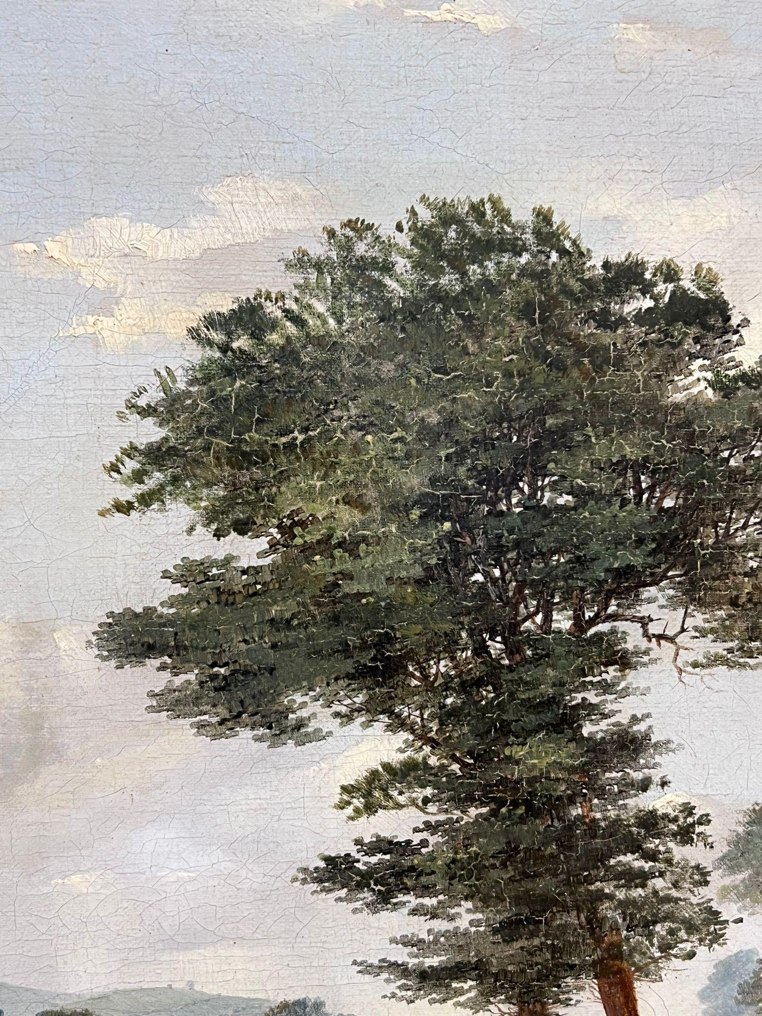 Tranquilla pastorale sulla riva del fiume con mucche al pascolo Pittura antica del XIX secolo Nottinghamshire in vendita 7