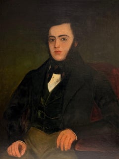 The Country Gentleman Portrait anglais Début du 19e siècle Grande peinture à l'huile