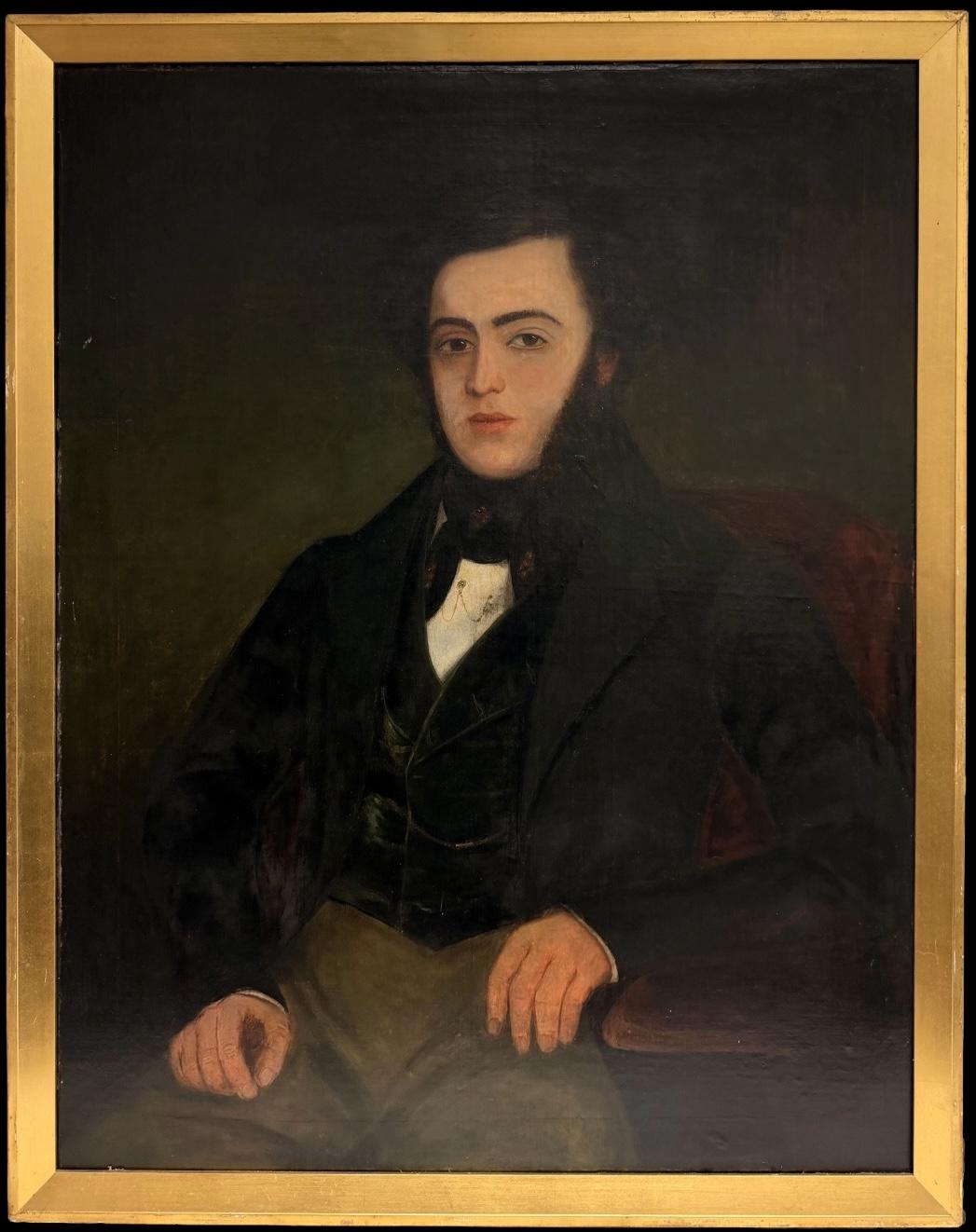The Country Gentleman English Portrait Early 19th Century Large Oil Painting