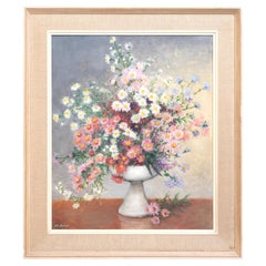 British School Floral Still Life Oil On Board Alix Jennings (1884–1980)