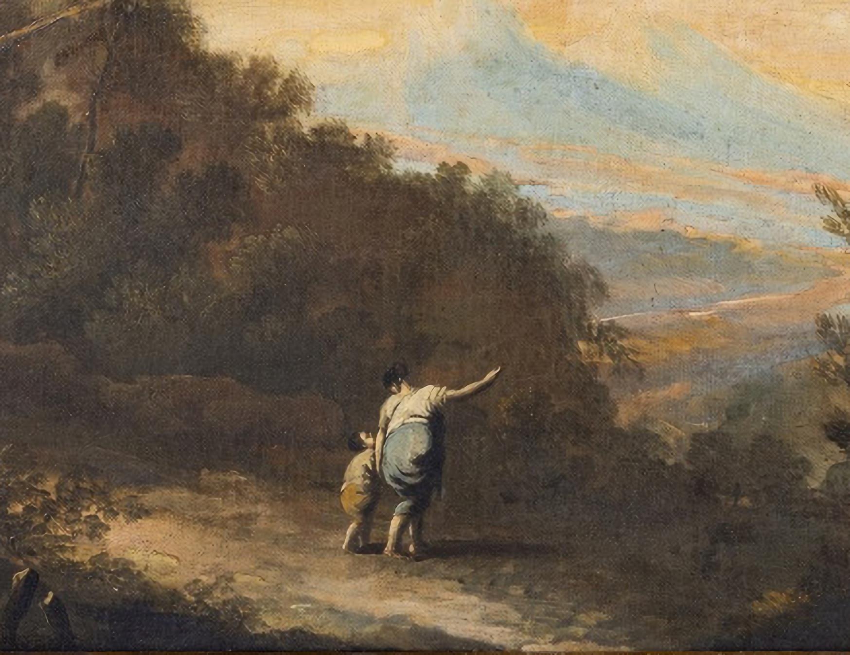 BRITISCHE SCHULE

„Landschaft mit Figuren“ 19. Jahrhundert
Öl auf Leinwand,
Wiederhergestellt.
Abmessung: 79 x 32 cm
gute Bedingungen