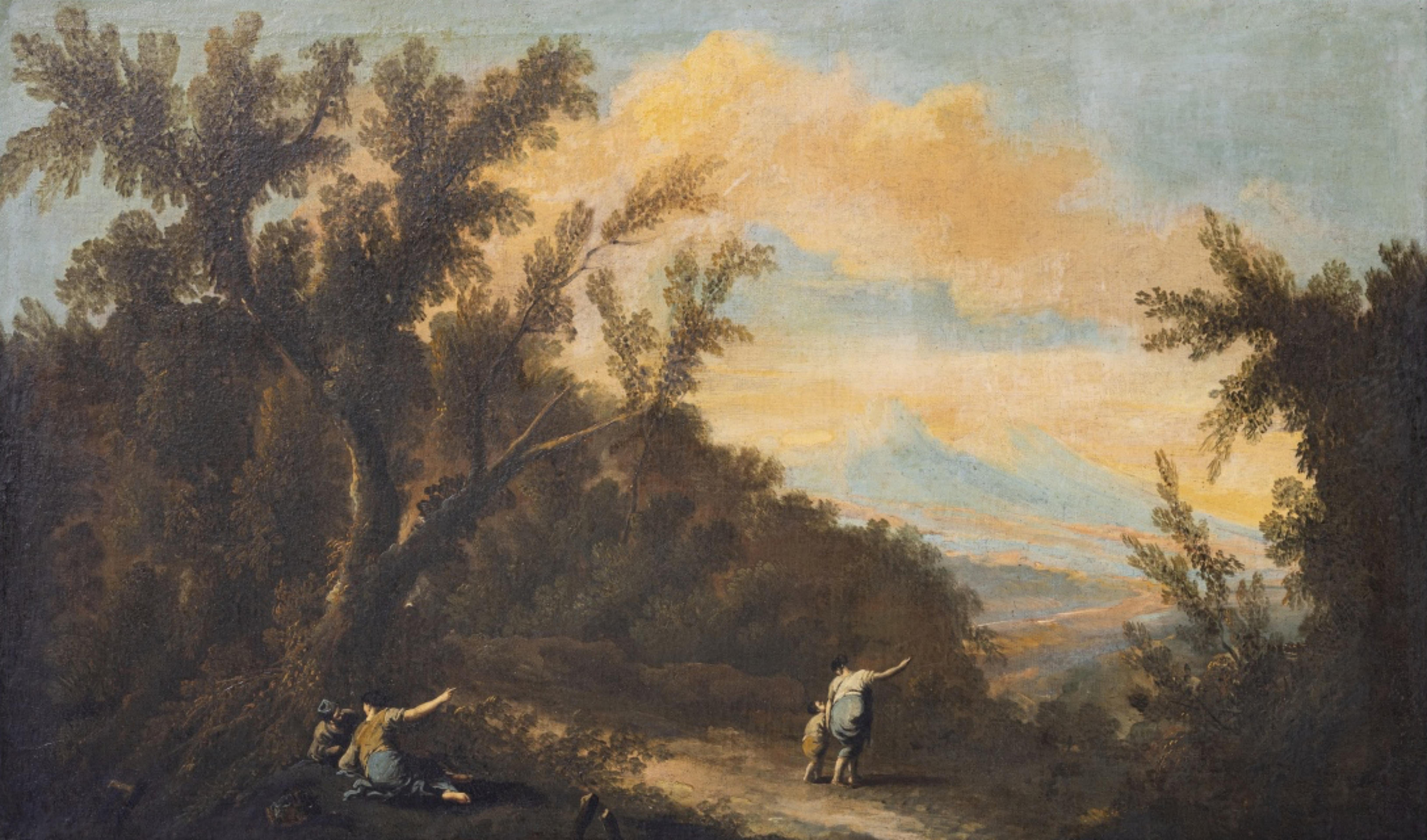 BRITISCHE SCHULE  „Landschaft mit Figuren“ 19. Jahrhundert (Englisch) im Angebot