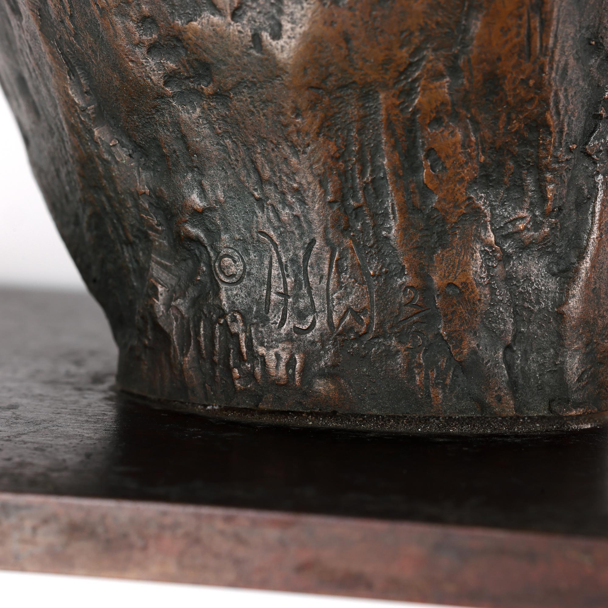 British School Mid-Century Bronze Mother & Child Sculpture Signed ASW 6