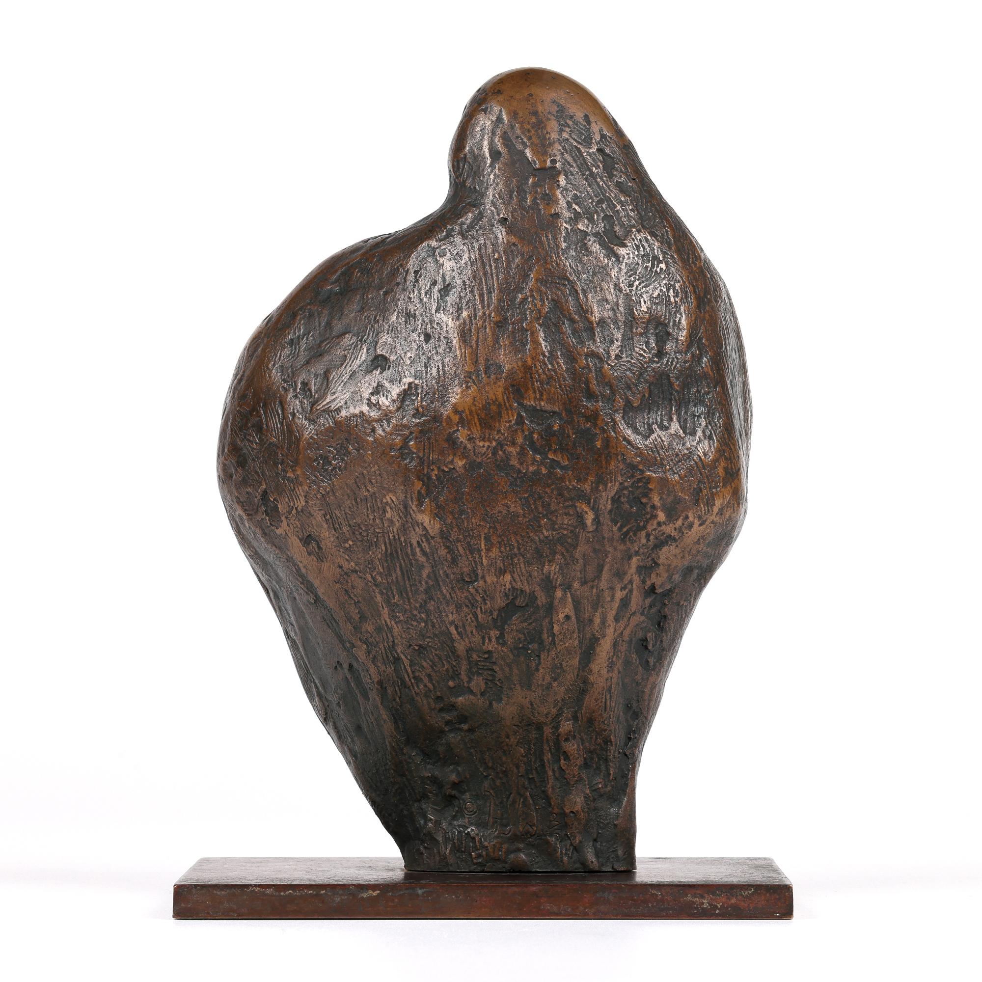 British School Mid-Century Bronze Mother & Child Sculpture Signed ASW 2
