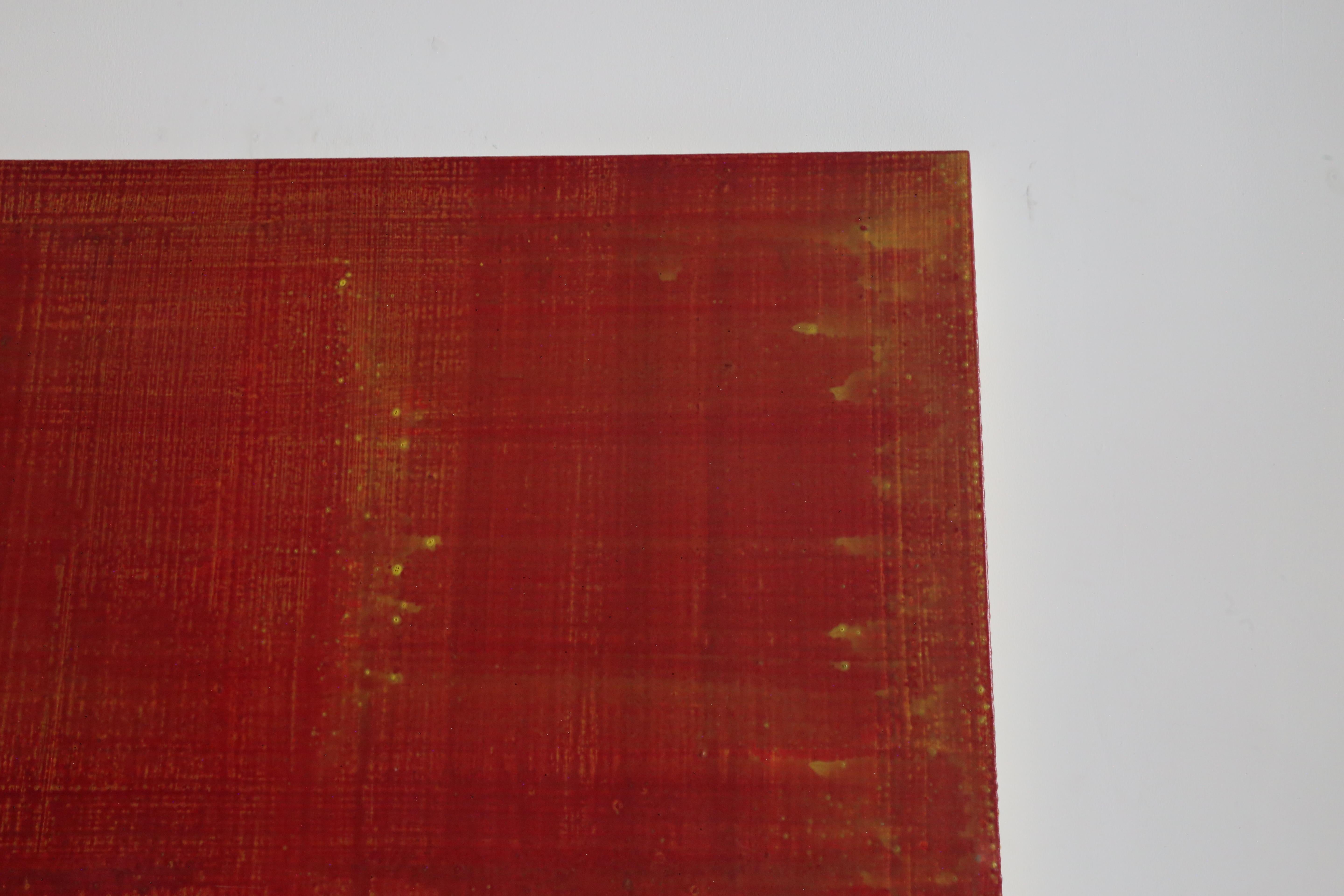 Hand-Painted British School Minimalist Painting by Torie Begg, 'Apparently Red..' For Sale