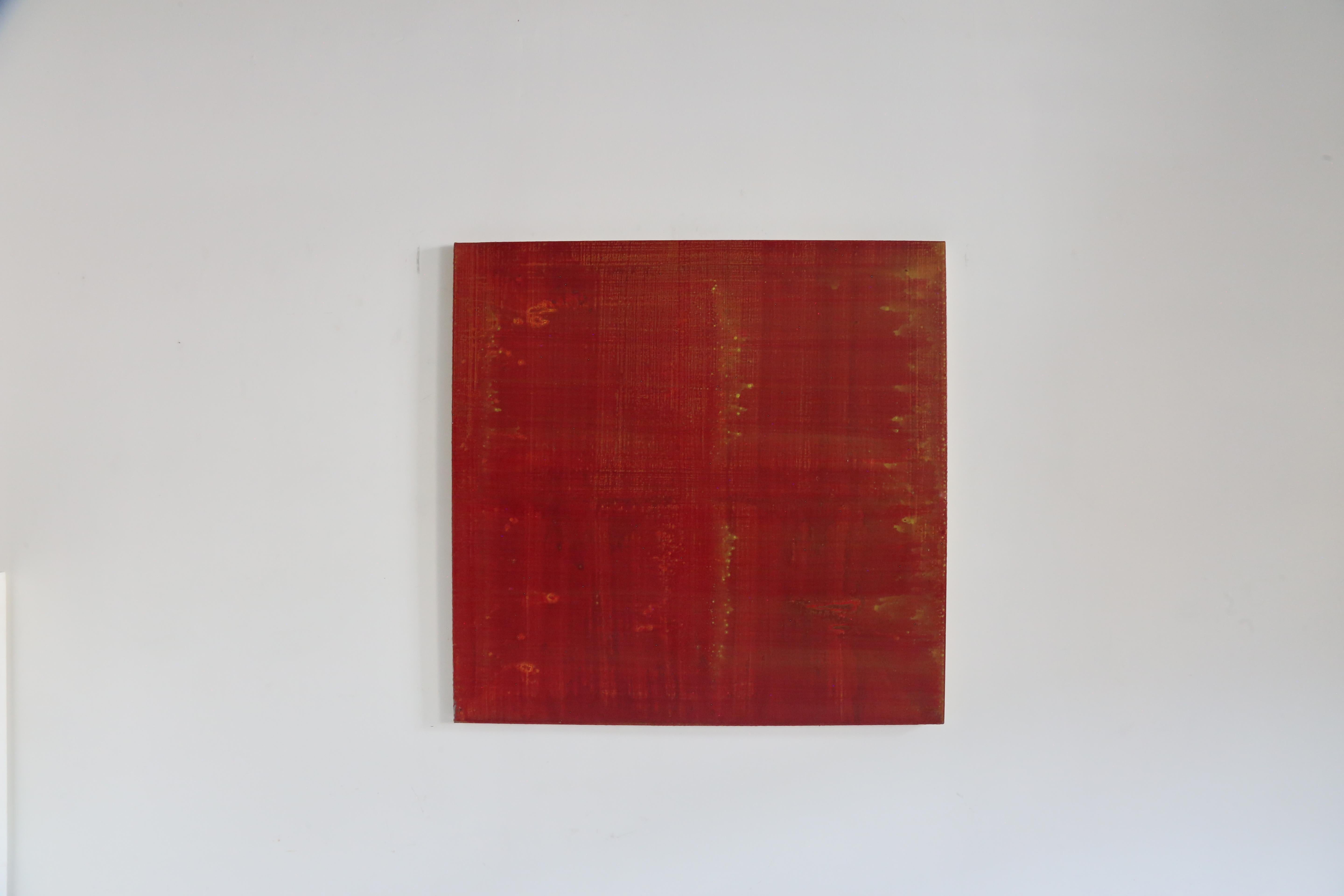 Canvas British School Minimalist Painting by Torie Begg, 'Apparently Red..' For Sale