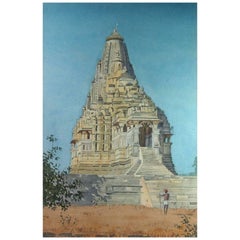 Antique British School W/C Kandariya Mahadeva Temple at Khajuraho India