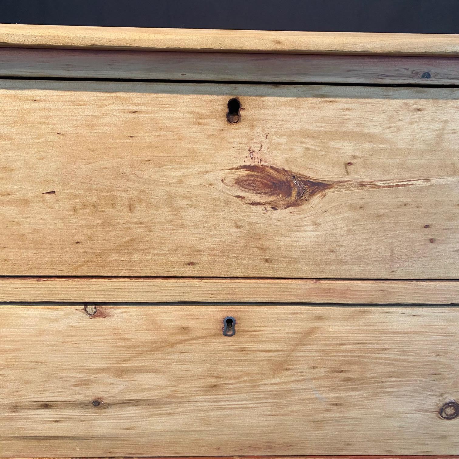 Primitive British Scrubbed Pine Chest of Drawers Dresser or Commode For Sale