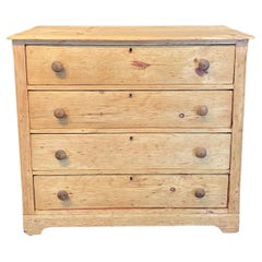 British Scrubbed Pine Chest of Drawers Dresser or Commode