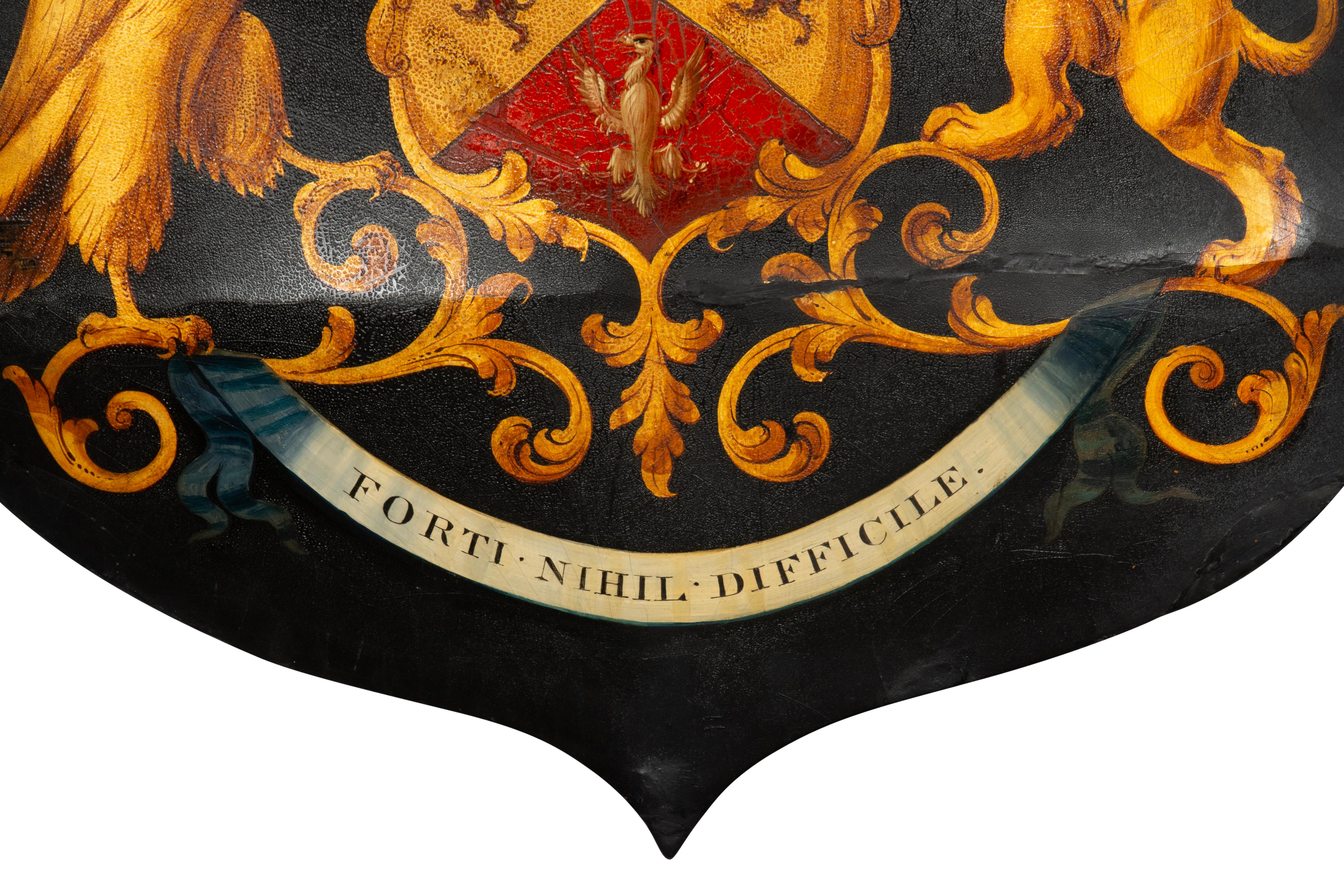 Manteau britannique en forme de bouclier de Benjamin Disraeli « Rien n'est difficile » Bon état - En vente à Essex, MA