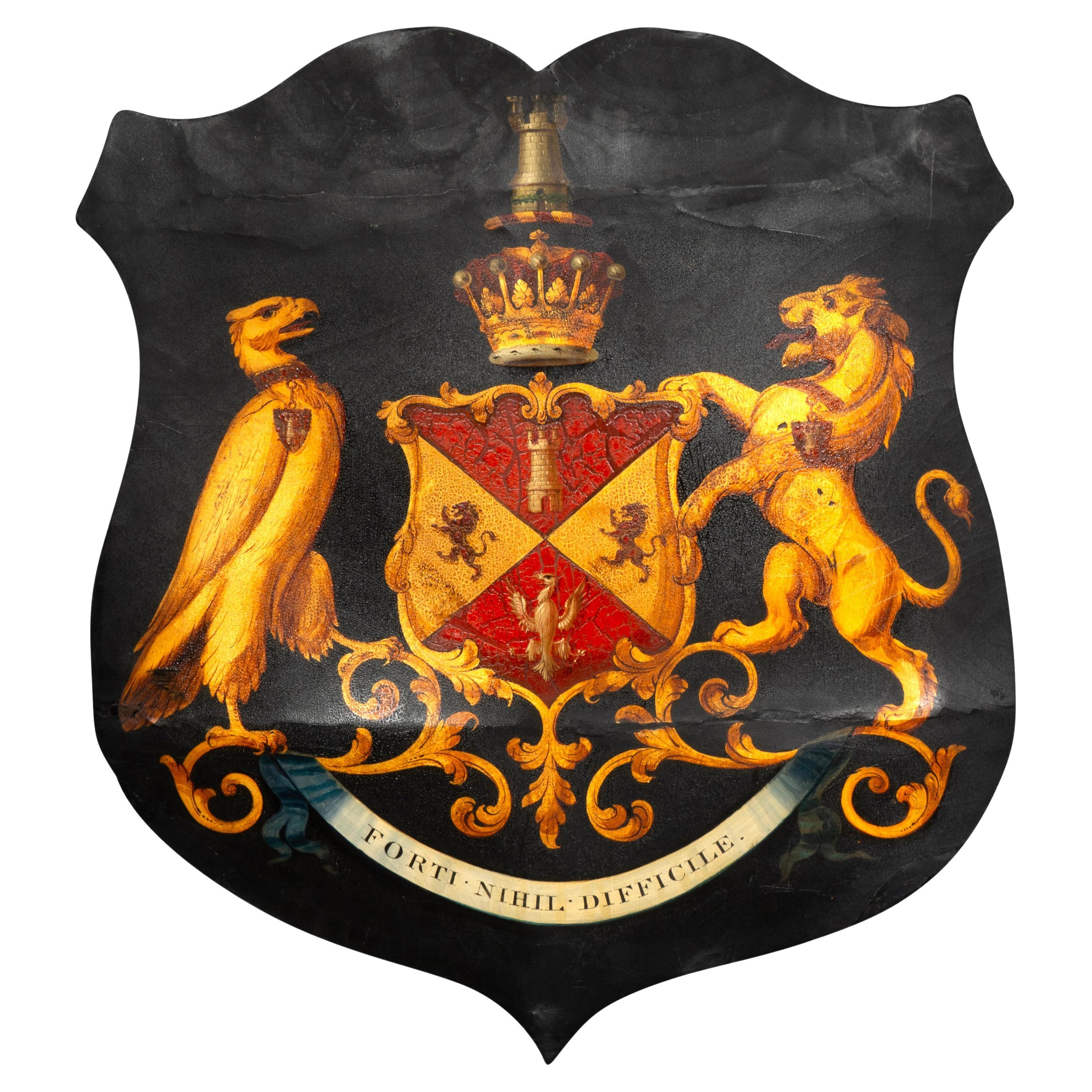 British Shield Form Coat Of Arms Of Benjamin Disraeli " Nothing is Difficult "