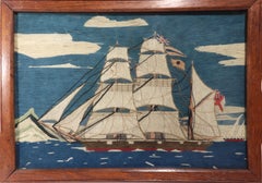 British Small Sailor's Woolwork of Two Ships amongst Floating Ice
