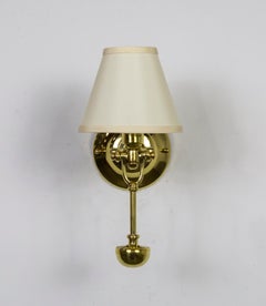 British Solid Brass Gimbal Ship Sconces w/ Silk Shades 'Pair'
