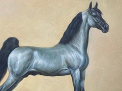 Peinture à l'huile britannique - Portrait de cheval équestre debout