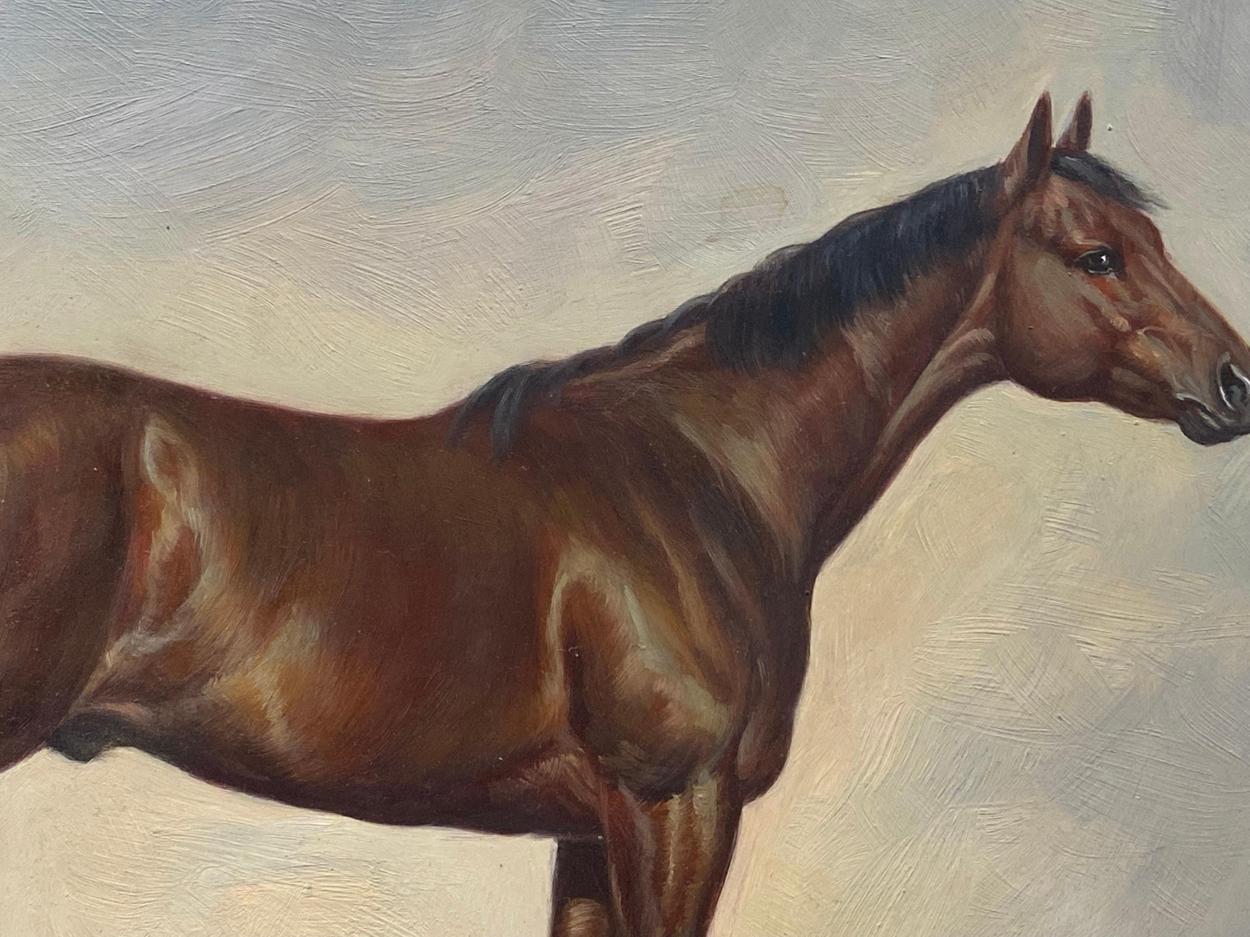 Portrait of a Horse
British School, 20th century
oil painting on panel, unframed
paintings size: 8 x 10 inches
condition: excellent
provenance: from a private collection here in England

A very fine equestrian portrait of this horse. Painted with